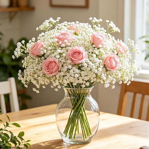 6Pcs Babys Breath Artificial Flowers, 21'' White Gypsophila Fake Flowers | Realistic Baby Breath Flowers Artificial Bulk for Wedding Centerpieces Bouquet Floral Arrangement Baby Shower Vase Filler thumbnail 6