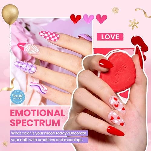 Beetles Winter Gel Nail Polish Set - Emotional Spectrum 69PCS 60 Colors Gel Polish Kit Base Coat Glossy & Matte Top Coat UV Led Soak off Collection Brown Red Black Nude White Christmas Gifts for Women thumbnail 6