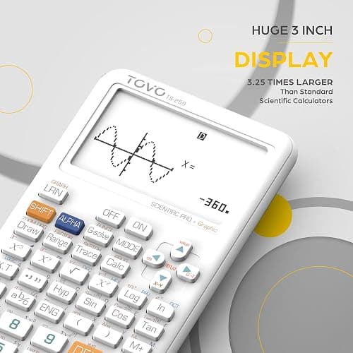 TOVO Scientific Calculator with Graphic Functions, 360+ Functions Graphing Calculator for Students, Large 3" Screen Multi-Mode Scientific Calculators for High School & College, TS-259 thumbnail 5