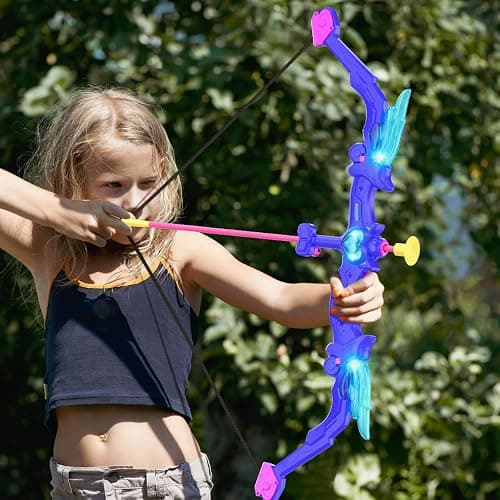 Kids Bow and Arrow Toy, Angel Light Up Archery Set W/ 10 Suction Cup Arrows, Targets & Quiver, Outdoor/Indoor Games for Kids Ages 4-7 8-12, Birthday Gifts for 4 5 6 7 8 9 10 11 12 Year Old Boys Girls thumbnail 2