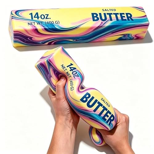 Big Butter Squishy, 2026 New 14oz Giant Squishies Butter Jumbo Slow Rising Squeeze PU Foam Fidget for Anxiety & Sensory Stress Relief Fidget Adults - Image 1