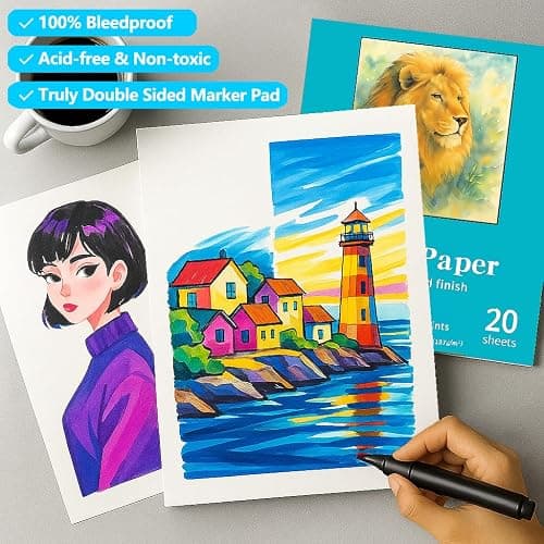 Canvas Painting Acrylic Sketch Book - 9x12 Inch, 20 Sheets (115lb/187g) Mixed Media Sketchbook, Art Supplies for Adults & Kids Canvases Painting pad for Acrylic, Oil, Marker, Drawing, Sketching thumbnail 5