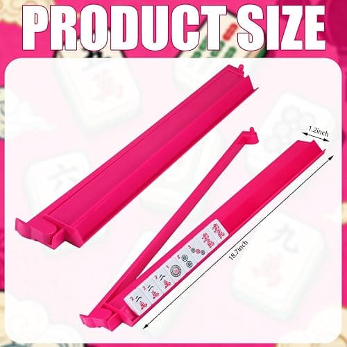Pink Acrylic Mahjong Tile Racks with Pushers thumbnail 3