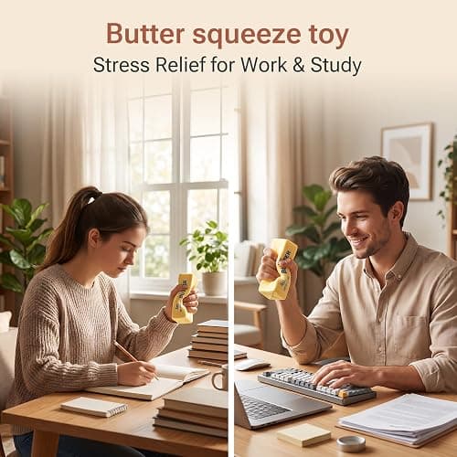 Butter Squishy Toys, Slow Rising Stress Relief Squishies, Soft PU Cream Scented Sensory Fidget Toys for Kids & Adults, Home & Desk Decor, Party Favors & Gifts thumbnail 6