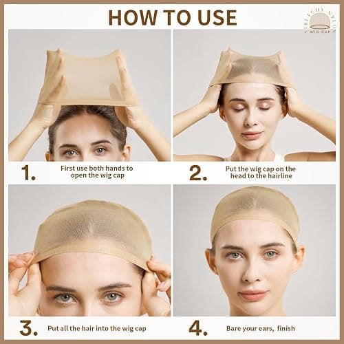 Teenitor Wig Cap, 20pcs Stocking Caps for Wigs, Tan Wig Cap for Women, Stretchy Nylon WigCap Beige thumbnail 7