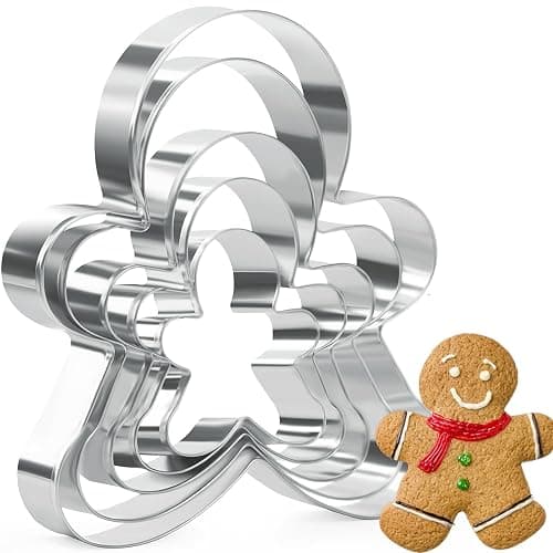 Gingerbread Man Cookie Cutter Set, 5 Pcs Stainless Steel | Classic gingerbread shapes for cookies, fondant, pastries, sandwiches and festive baking projects. - Image 1