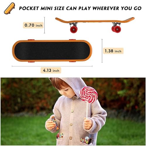 TIME4DEALS Fingerboard Mini Finger Skateboards Toys 12PCS Professional Finger Boards Set Creative Fingertips Movement, Mini Skateboard Starter Kit Finger Sports Party Favors Novelty Toy Gift for Kids thumbnail 3