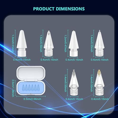 Replacement Tips for Apple Pencil Pro (1st/2nd Gen & USB-C), Upgraded iPad Pen Tips with Carrying Case, Precise Stylus Accessories - 6 Pack, Pink thumbnail 6