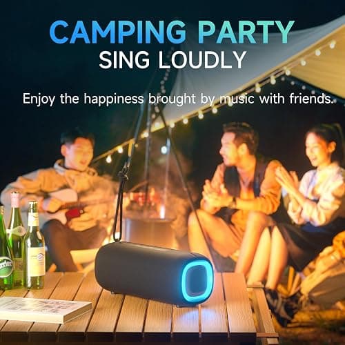 Portable Bluetooth Speaker, Wireless Bluetooth Speaker with Clear Loud Stereo Sound, IPX5 Waterproof Speakers with RGB Lights, BT5.3, Long Playtime, TWS Pairing for Home Outdoor Party Beach Travel thumbnail 5