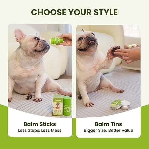 PawSono Lick-Safe Dog Paw & Nose Balm with Coconut Oil | All-Natural Moisturizer & Soother for Dry, Cracked Pads & Snout | Heat & Cold Pavement Protection Wax, Nose Butter for Bulldogs (2.1 oz / 60 g) thumbnail 8