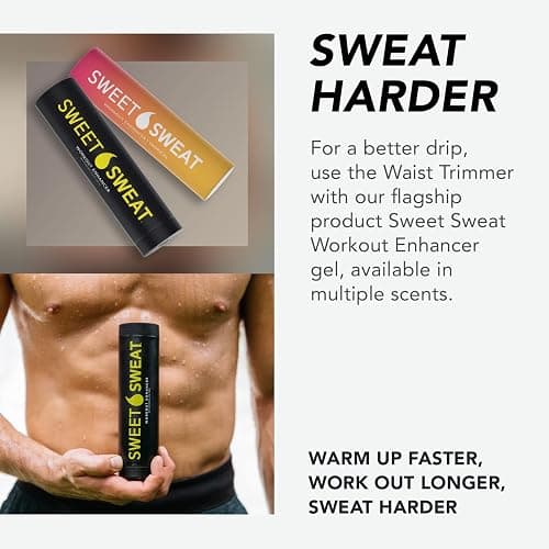 Sports Research® Sweet Sweat Waist Trimmer - Premium Sweat Enhancing Fitness Belt for Women & Men - 5 Adjustable Sizes - XX-Large - Black/Pink thumbnail 3
