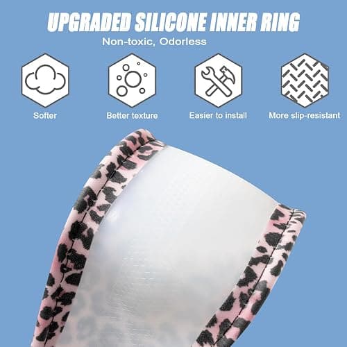 SthExtra Cute Print Steering Wheel Cover with Silicone Inner Ring, Non-Toxic, Odorless Silicone Leather with Non-Fading Pattern for Men Women, Universal 14.5 to 15 Inch (Pink Leopard Print) thumbnail 4