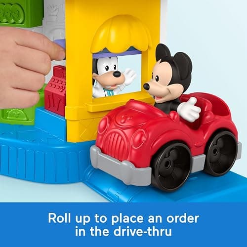 Fisher-Price Little People Disney Jr Mickey Mouse & Goofy’s Diner | Silly Sounds Musical Playset, 2 Figures and 3 Accessories, Pretend Play for Toddlers & Preschool Kids Ages 18+ Months thumbnail 2