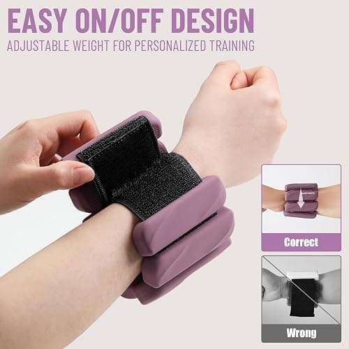 INDEPANDIA Wrist & Ankle Weights for Women and Men, 2lbs/4lbs Pairs Adjustable Silicone Weighted Bangles for Arm & Leg Workouts, Perfect for Pilates, Barre, Yoga, Walking & Home Fitness 24055 thumbnail 3