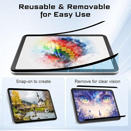 FOJOJO Magnetic Paper Screen Protector for iPad Mini 7 2024 (A17 Pro) & iPad Mini 6 8.3 Inch,Detachable and Reusable Nano Adsorption High Sensitive Anti Glare Matte Film for Note-Taking,Drawing, Art thumbnail 4