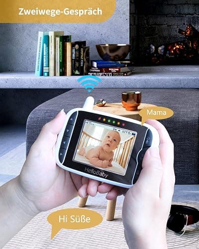 HelloBaby Baby Monitor,Upgrade Baby Monitor with Camera and Night Vision,No Wifi,355°/120° Remote Pan Tilt Camera 2x Zoom, ECO Mode,2-way talk,Up to 1000ft,Temperature thumbnail 5