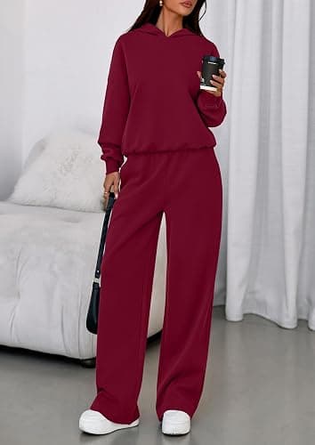 PRETTYGARDEN Womens Sweatsuits 2 Piece Set 2025 Casual Winter Long Sleeve Hoodie Loose Wide Leg Sweatpants Fall Tracksuit thumbnail 5
