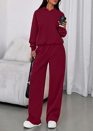 PRETTYGARDEN Womens Sweatsuits 2 Piece Set 2025 Casual Winter Long Sleeve Hoodie Loose Wide Leg Sweatpants Fall Tracksuit thumbnail 6