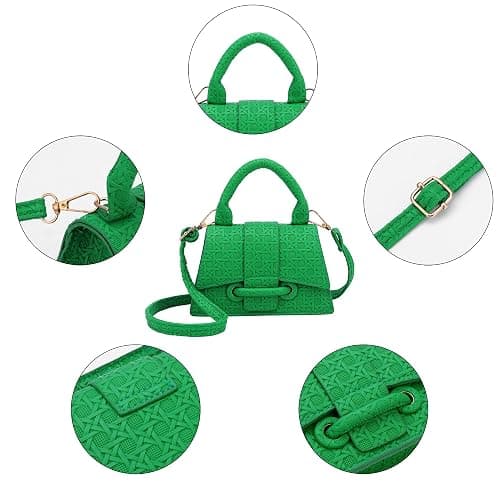 Ayliss Micro Mini Crossbody Handbag Women's Purse Clutch Cute Mini Trendy Bag Top Handle PU Leather Shoulder Bag thumbnail 8