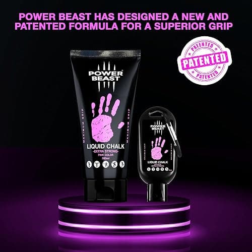 POWER BEAST Colored Liquid Chalk, 2 Bottles Combo of 200 + 50 ML, Liquid Sports Chalk, Free Professional Hand Grip for Gym, Weightlifting, Rock Climbing, Crossfit, Powerlifting, Pole Dance. thumbnail 2