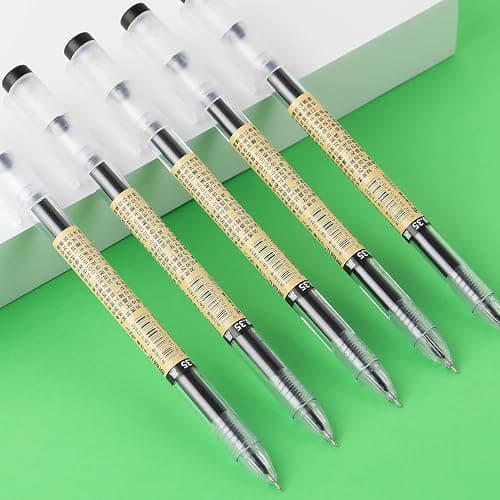 RIANCY Japanese Style Black Gel Ink Pens, 0.35mm Extra Fine Point, No Smudge Quick Drying, Japanese Ink Pen for Journal Planners, Thin Notebook Paper, Office School Supplies, 12 Pack, Writing Drawing thumbnail 5