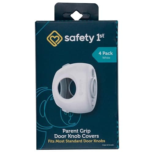 Safety 1st Parent Grip Door Knob Covers, White, One Size,4 Count (Pack of 1) (HS3260600), Packaging may vary thumbnail 2