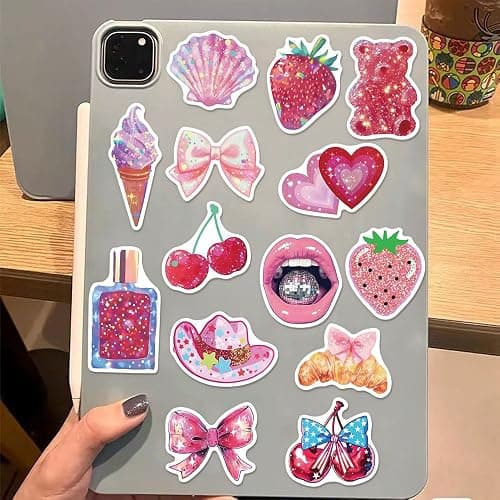 50 PCS Vintage Pink Y2K Girls Stickers, Waterproof Retro Aesthetic Sticker for Water Bottles Laptops Phone Luggage Guitar Journaling Decorative Decals for Girl Teens Adults thumbnail 2