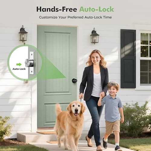 HEI LIANG Fingerprint Door Lock，Smart Door Knob, Smart Biometric Door Lock Fingerprint Door knob with App Control Suitable for Bedroom,Utility Room,Apartments Offices,Hotels(Black) thumbnail 4
