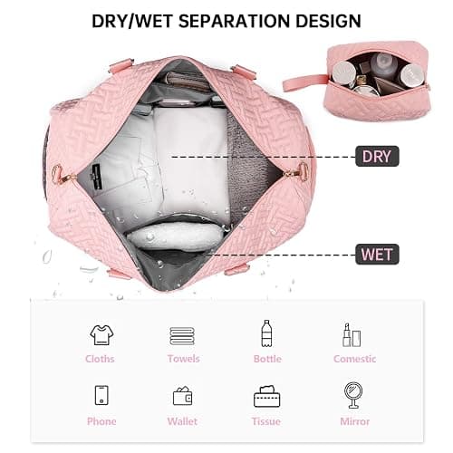 Duffle Bag for Travel, Weekender Bag with Shoe Compartment, Carry On Overnight Bag for Women with Toiletry Bag, Gym Bag with Wet Pocket, Hospital Bags for Labor and Delivery Beige thumbnail 5