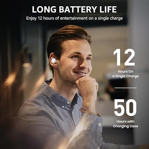 TOZO T6 Wireless Earbuds, IPX8 Waterproof Ear Buds, Stereo Bass Sound Bluetooth 5.3 Headphones in Ear, 50 Hours Playtime Earphones, Wireless Charging Case, Custom 32 EQ via APP thumbnail 4