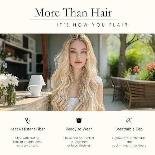 Long Ombre Blonde Wig for Women 26 Inch Long Wavy wig Middle Part Natural Looking Synthetic Heat Resistant Wigs with Dark Roots Balayage Culry Wig for Cosplay Halloween Daily Use thumbnail 2