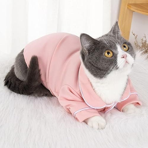 apott 3 Pack Dog Pajamas Pet Two-Legged Sleepwear Shirt Set Soft Cat Loungewear for All Year Round Black Pink Blue L thumbnail 4