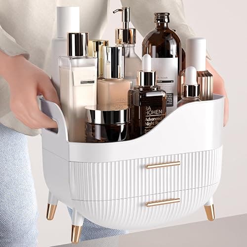 Pajiriona Makeup Organizer with Drawers,Skincare Organizer for Vanity,Storage Box with Handle,Large Cosmetic Display case for Dresser, Bathroom Countertop thumbnail 5