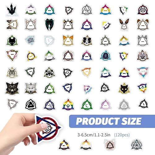 120 Sheets Therian Stickers,Waterproof Stickers,Cute Cartoon Line Animal Stickers,Therian Graffiti Stickers,Aesthetic Personalised Stickers,Suitable for Laptop Mobile Phone Luggage Skateboard thumbnail 3