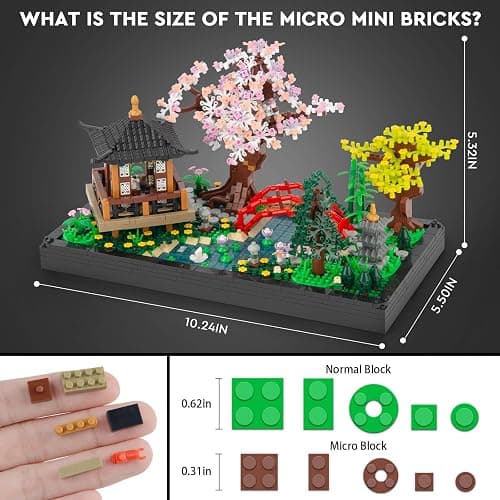 Finger Rock Cherry Blossom Bonsai Tree Building Set, Creative Japanese Tranquil Zen Gardens, Sakura Flowers and Plants Display Model Gift for Adults Teens 14+ (2280 PCS) thumbnail 3