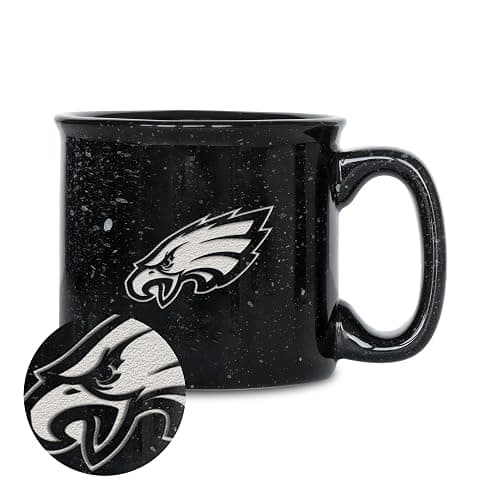 Rico Industries NFL Football Speckle 12oz Laser Engraved Campfire Ceramic Mug - Image 1