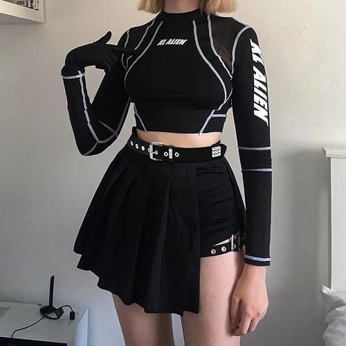 WQYILEAER Black Studded Belt, 3 Pcs Y2K Belt Star Goth EMO Punk Rock Double Grommet with Bright Pyramid Studded for Women Men thumbnail 3