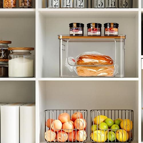 Hudgan Stackable Storage with Bamboo Top for Laundry Room Organization, Extra Large Trash Bag/Garbage Bag Dispenser, Under Sink Organizer, Pantry Organizers thumbnail 7