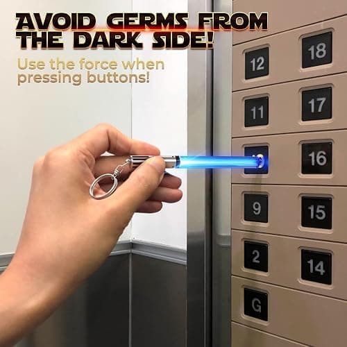 LIGHTSABER KEYCHAIN LIGHT UP LED STAR WAR Glowing Light Saber Key Chain Lightup Sabers 8 COLOR MODES: Green, Blue, Red, Baby Blue, Pink, Yellow, White, Rainbow - 1 PACK thumbnail 5