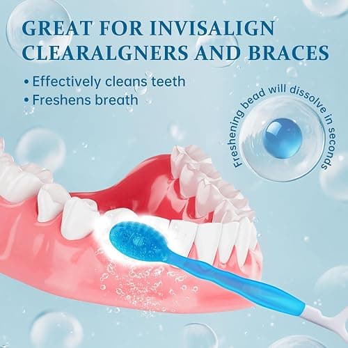 SUPENEGY 40pcs 5 in 1 Disposable Mini Toothbrush with Toothpaste + Floss + Pick + Tongue Scraper | Travel Size | Individually Wrapped | Soft | Mint | Travel Set | Oral Care (4) thumbnail 4