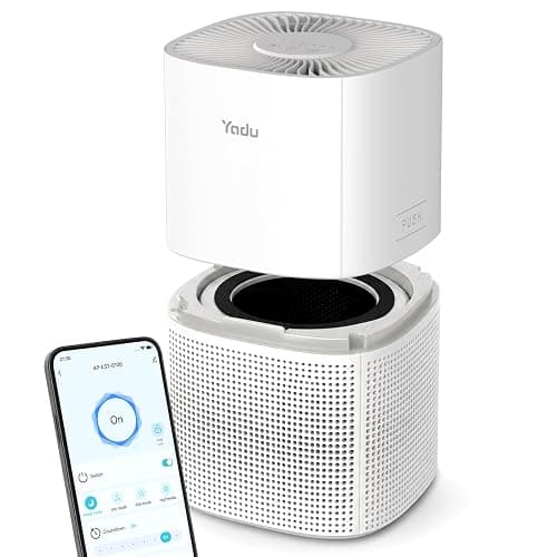 YADU Air Purifier for Dorm Room Bedroom | True H13 HEPA, 22dB Quiet, Smart App Control, 3-Stage Filter, Covers UP to 536 sq.ft, White - Image 1