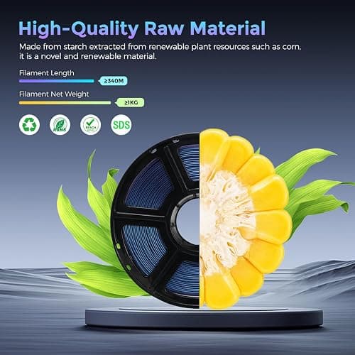 FLASHFORGE PLA Filament 1.75mm +/- 0.02mm Upgraded Nebula Purple, Color Changeable 3D Printer Filament 1kg, Chameleon 3D Printing Filament Changing Colors with Light, Perfectly Conceals Layer Lines thumbnail 7
