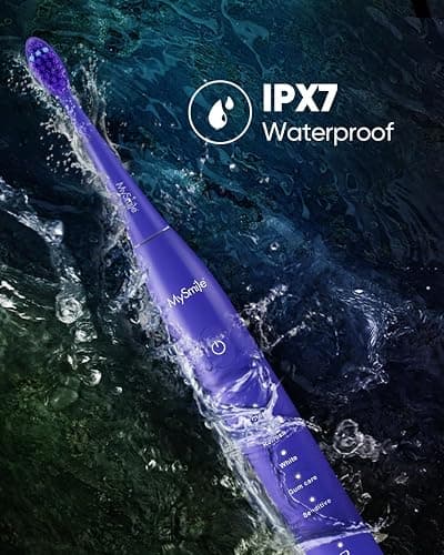 MySmile DY156 Electric Toothbrush for Adults, Rechargeable Sonic Battery Toothbrush Portable with 3 Brush Heads, 2 Mins 5 Modes Smart Timer, 45000VPM, One Charge for 60 Days thumbnail 8