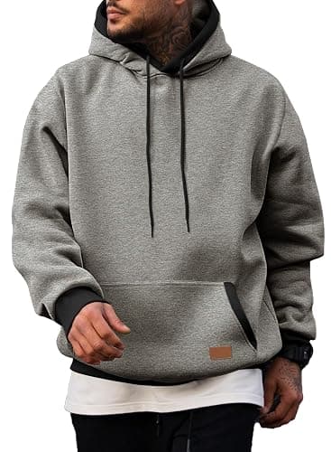 JMIERR Men's Cotton Casual Hoodies Sweatshirts Fashion Long Sleeve Drawstring Fleece Pullover Hoodie with Pockets - Image 1