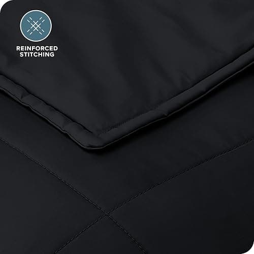 Bare Home Weighted Blanket King Size 30lb (80" x 87") for Adults - All-Natural 100% Cotton - Premium Heavy Blanket Nontoxic Glass Beads (Black, 80"x87") thumbnail 9
