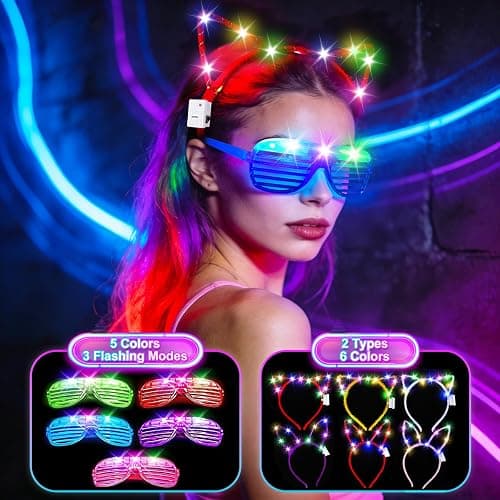 SHQDD 154PCS Glow in the Dark Party Supplies, Neon Party Accessories for Kids & Adults with Connectors and Glow Sticks to DIY, Light up Party Favors for Birthday, Concert, July 4th, Halloween thumbnail 4