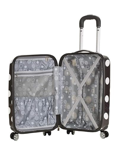 Rockland Laguna Beach Hardside Spinner Wheel Luggage, Black Dot, Carry-On 20-Inch thumbnail 5
