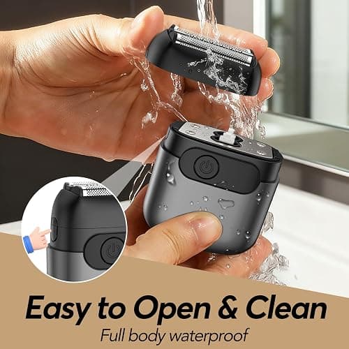 Foil Shaver for Men - Mini Electric Razor with 3 Floating Blades, Smart LED Display, Traver Lock, IPX7 Waterproof Wet/Dry Shaving for Face & Beard, USB-C Fast Chage for Travel Home thumbnail 5