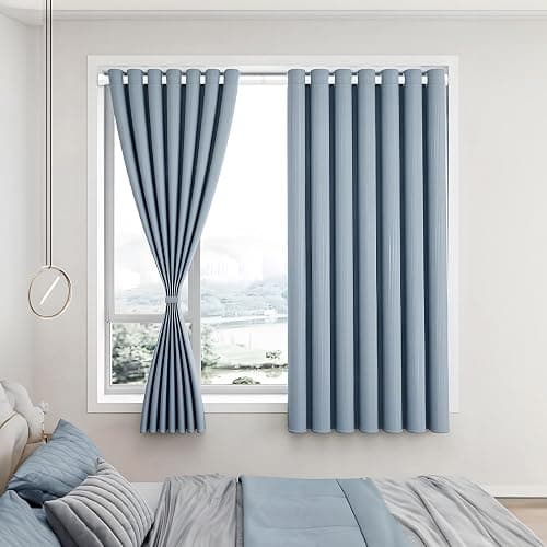 AIZESI Tension Curtain Rod Spring Tension Rods for Windows 28 to 48 Inch, No Drilling, 7/8" Diameter, White Adjustable Curtain Rod, Small Shower Curtain Rod for Bathroom, Doorway, Closet, Kitchen - White - 28" to 48"-1Pcs thumbnail 2