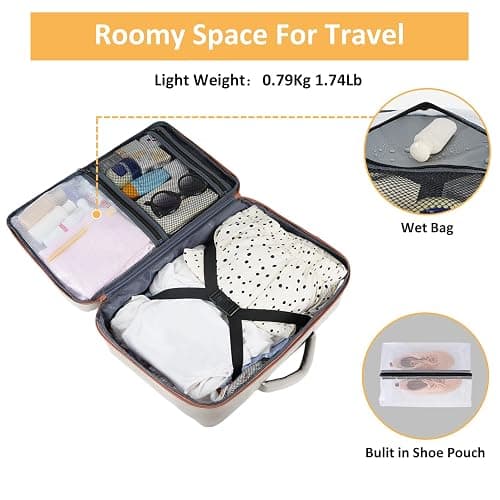 Taygeer Backpack for Women, College Backpack with Laptop Compartment & Shoe Pouch, 35l Travel Laptop Mochila Carry On Luggage, Airline Approved Personal Item Bag For Weekender Gym Hiking, Khaki White thumbnail 6